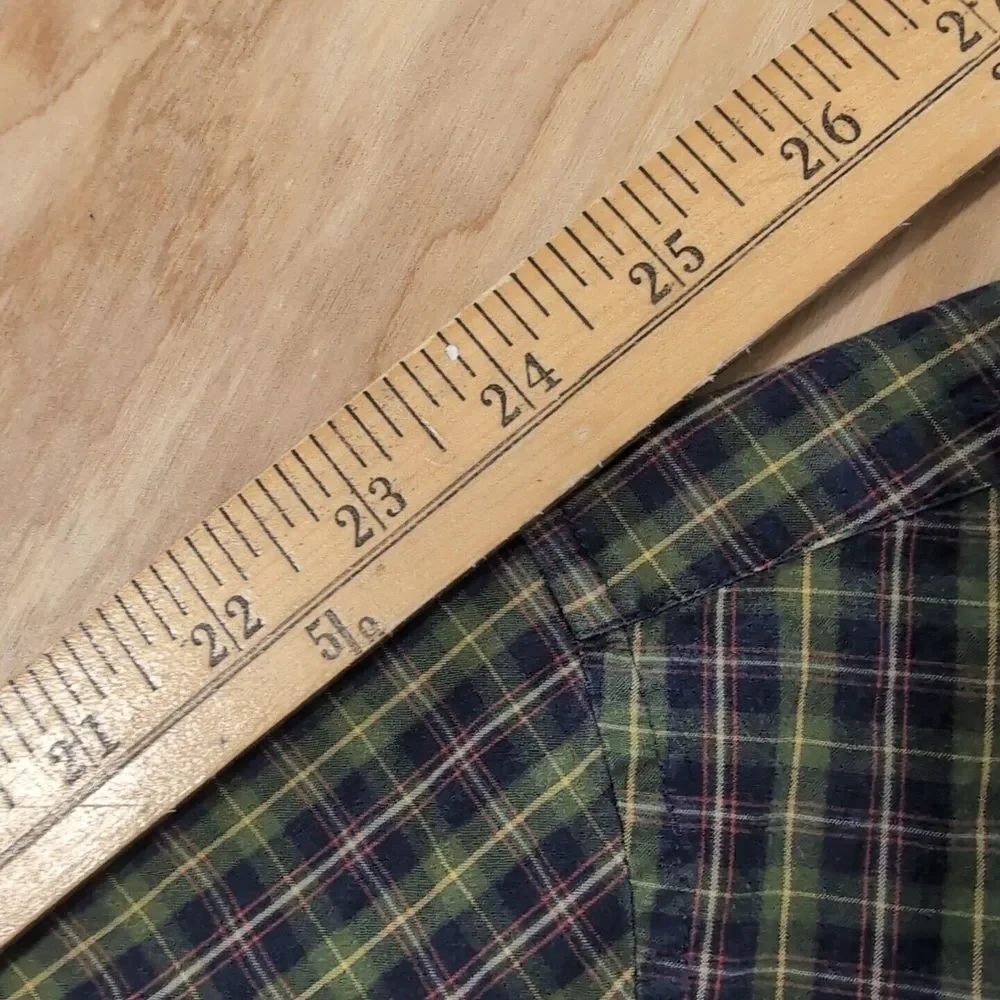 J.Crew - Men's‎ M Slim Fit Green/Multi Plaid Cotton Stretch Shirt